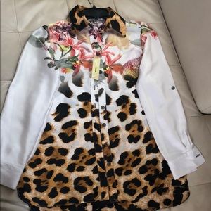 Long sleeve satin blouse